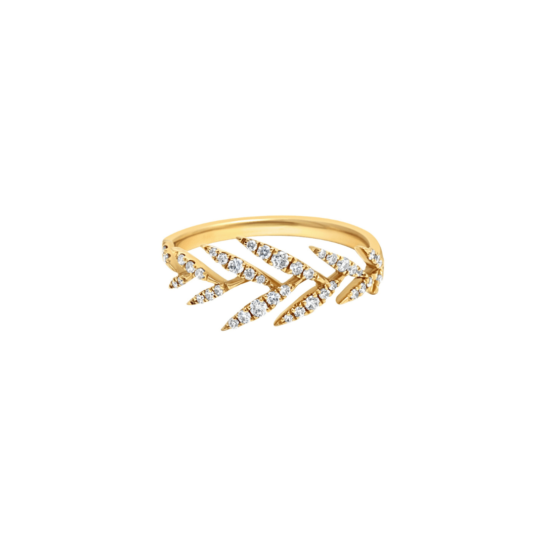 Yellow Gold & Diamond Alure Feather Ring - AXEL'S