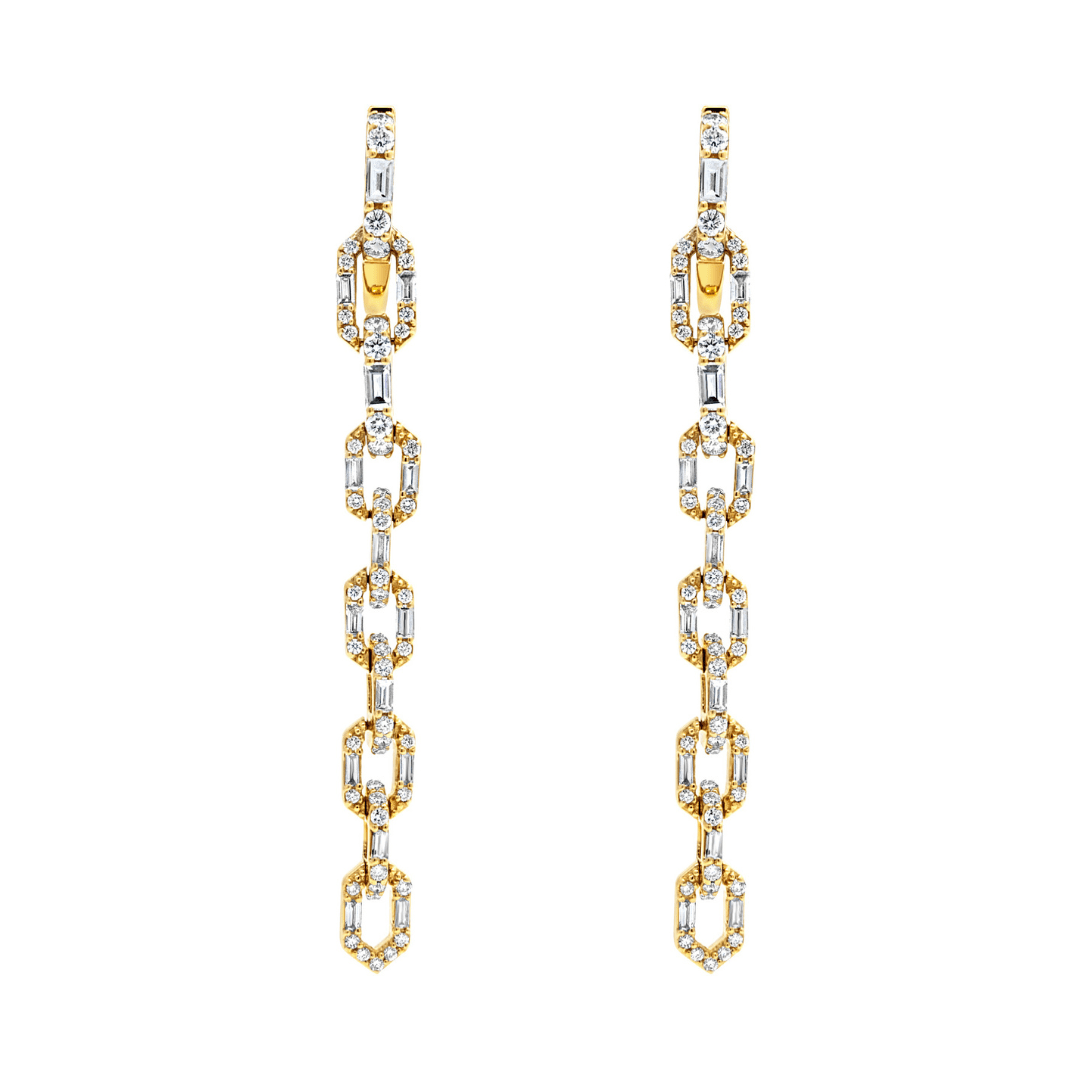 Yellow Gold & Diamond Enchanted Links Earrings - AXEL'S