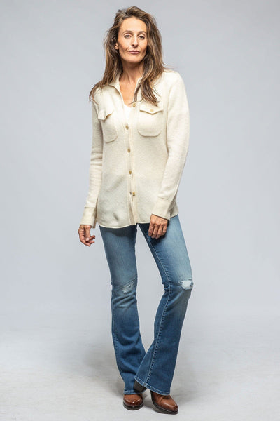 Edith Cashmere Shirt Jacket In Oatmeal - AXEL'S