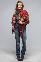 American Indian Cashmere Scarf In Burgundy - AXEL'S