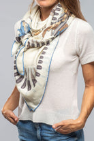 American Indian Cashmere Scarf In Ivory - AXEL'S