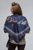 American Indian Cashmere Scarf In Navy - AXEL'S