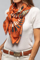 American Indian Cashmere Scarf In Rust - AXEL'S