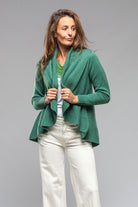 Margot Cashmere Open Cardigan In Emerald - AXEL'S