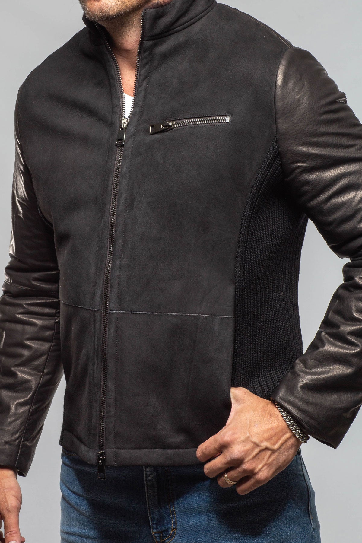 Red Stone Collection Macklin Shearling Combo Jacket Mens - Outerwear - Shearling