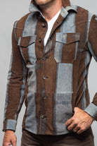 Rebel Two Distressed Shirt In Caffè Denim - AXEL'S
