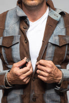 Rebel Two Distressed Shirt In Caffè Denim - AXEL'S