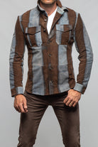 Rebel Two Distressed Shirt In Caffè Denim - AXEL'S