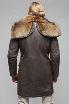 Rustic Mid length Shearling In Natural Rock - AXEL'S