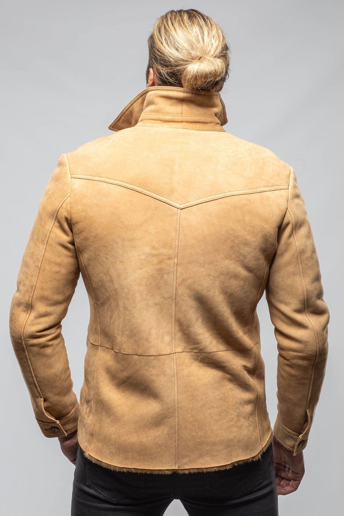 AW Shearling Shirt Jacket In Anticato - AXEL'S