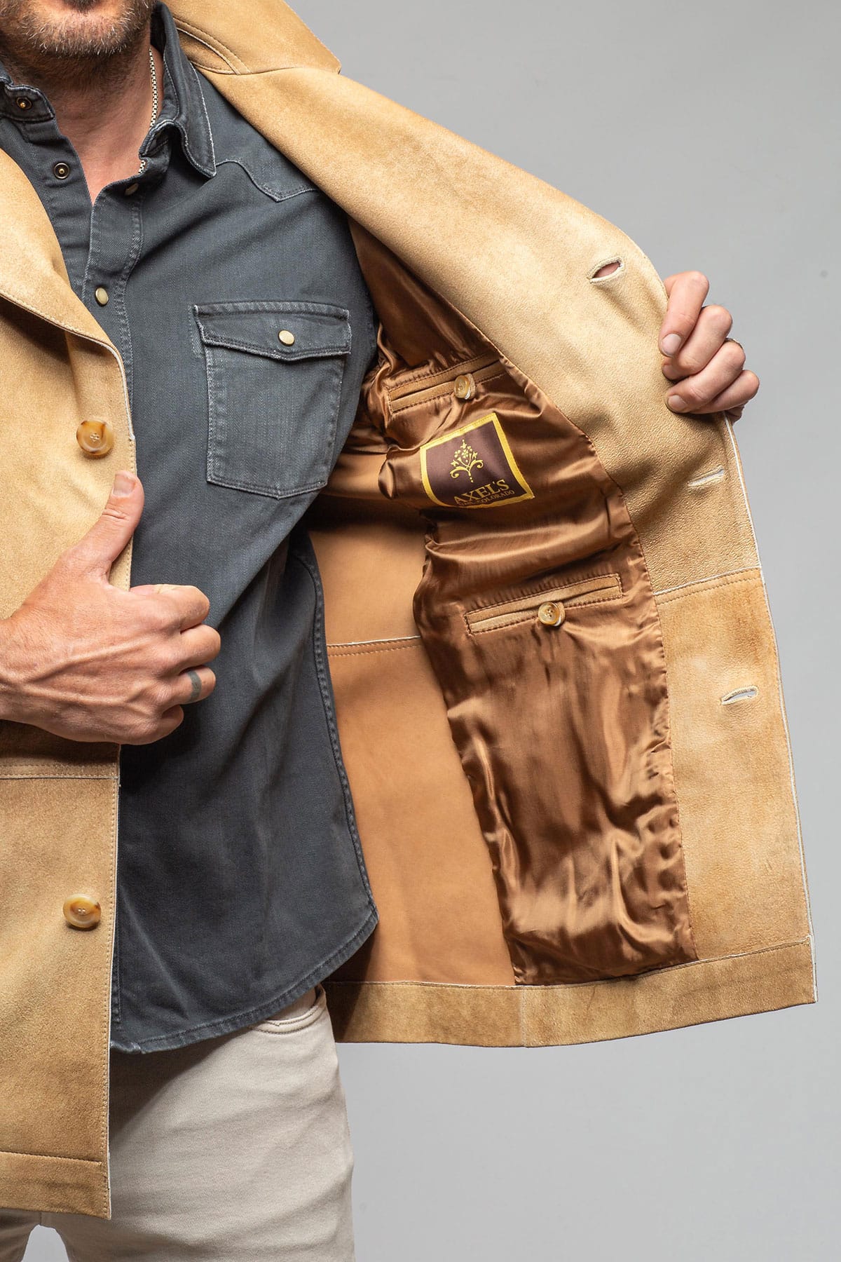 Red Stone Collection Tracker Jacket In Palomino Mens - Outerwear - Leather