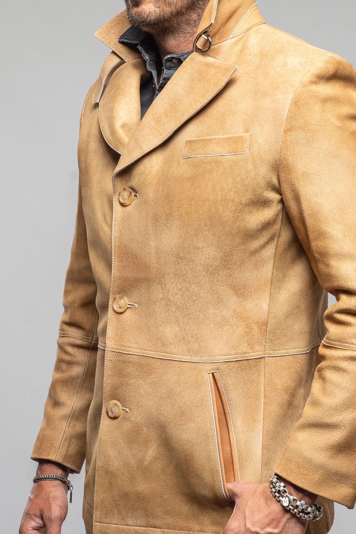 Red Stone Collection Tracker Jacket In Palomino Mens - Outerwear - Leather
