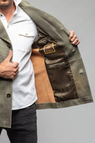Red Stone Collection Tracker Jacket In Verde Mens - Outerwear - Leather