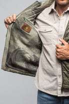 Red Stone Collection Vintage Leather Quilted Jacket In Military Mens - Outerwear - Leather