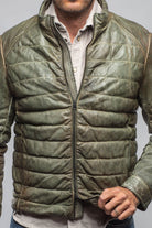 Vintage Leather Quilted Jacket In Military - AXEL'S