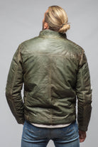 Vintage Leather Quilted Jacket In Military - AXEL'S
