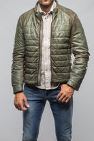 Vintage Leather Quilted Jacket In Military - AXEL'S