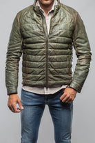 Vintage Leather Quilted Jacket In Military - AXEL'S