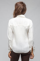 Annabel Cable Cashmere Western Shirt In White - AXEL'S