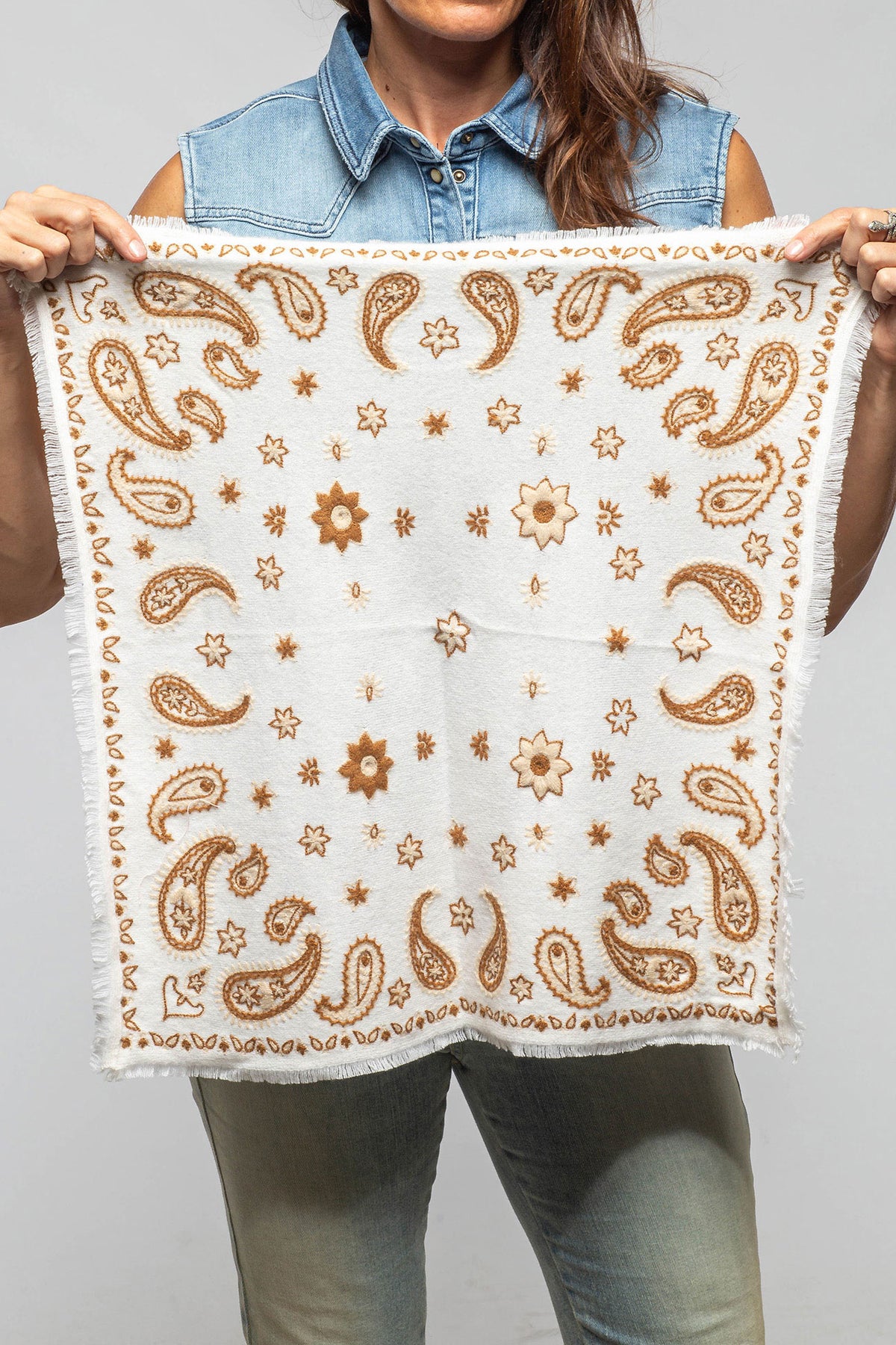 Richard Grand Bandana Embroidered Neckerchief Ladies - Accessories - Scarves