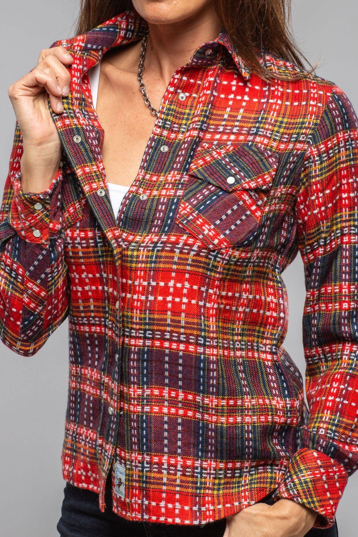 Richard Grand Daria Basket Weave Cashmere Shirt In Persimmons Ladies - Tops