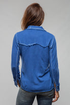 Richard Grand Dotty Pic Stitch Fringe Shirt In Lapiz Lazuli Blue Ladies - Tops