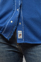 Richard Grand Dotty Pic Stitch Fringe Shirt In Lapiz Lazuli Blue Ladies - Tops