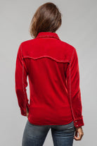Richard Grand Dotty Pic Stitch Fringe Shirt In Ruby Ladies - Tops