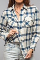 Richard Grand Emilia Plaid Cashmere Shirt In Blue Ladies - Tops