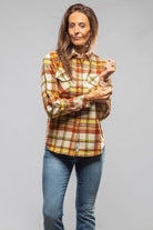 Firepit Plaid Cashmere Western Shirt In Cinnamon - AXEL'S