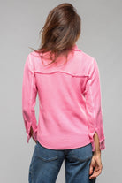 Richard Grand Gaby Raw Edge Overdye Cashmere Shirt In Bubblegum Ladies - Tops