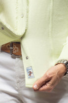 Gaby Raw Edge Overdye Cashmere Shirt In Lemon - AXEL'S