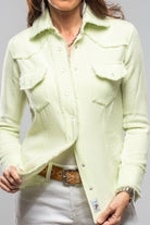 Gaby Raw Edge Overdye Cashmere Shirt In Lemon - AXEL'S