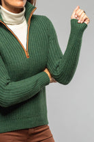 Richard Grand Ivy 1/4 Zip Cashmere Sweater In Forest Ladies - Sweaters