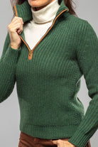 Richard Grand Ivy 1/4 Zip Cashmere Sweater In Forest Ladies - Sweaters