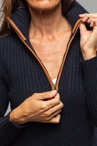 Richard Grand Ivy 1/4 Zip Cashmere Sweater In Midnight Ladies - Sweaters