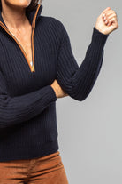 Richard Grand Ivy 1/4 Zip Cashmere Sweater In Midnight Ladies - Sweaters