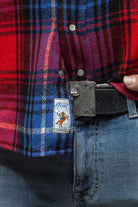 Multi Cash Snap Shirt Sweater In Red Cobalt - AXEL'S
