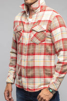 Multi Cash Snap Shirt Sweater In Taupe Red - AXEL'S