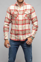 Multi Cash Snap Shirt Sweater In Taupe Red - AXEL'S