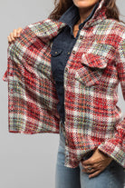 Richard Grand Nikki Cashmere Multi Color Plaid Over Shirt Ladies - Tops