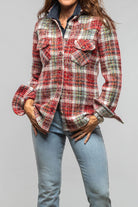 Richard Grand Nikki Cashmere Multi Color Plaid Over Shirt Ladies - Tops