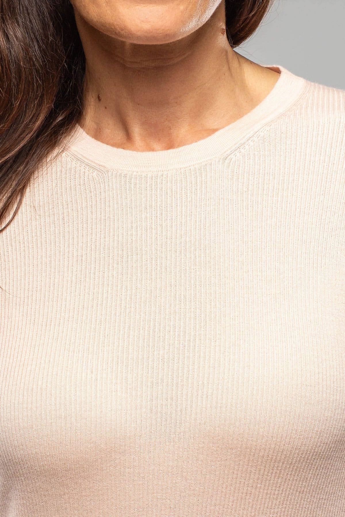 Richard Grand Patsy Cashmere Silk Crew Neck Top In Powder Pink Ladies - Tops