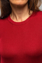 Richard Grand Patsy Cashmere Silk Crew Neck Top In Ruby Ladies - Tops