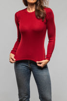 Richard Grand Patsy Cashmere Silk Crew Neck Top In Ruby Ladies - Tops