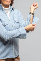 Richard Grand Whipstitch Cashmere Western Shirt In Light Blue Ladies - Tops