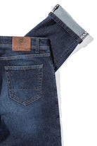Athens Cashmere Denim 5-Pocket In Dark Wash - AXEL'S