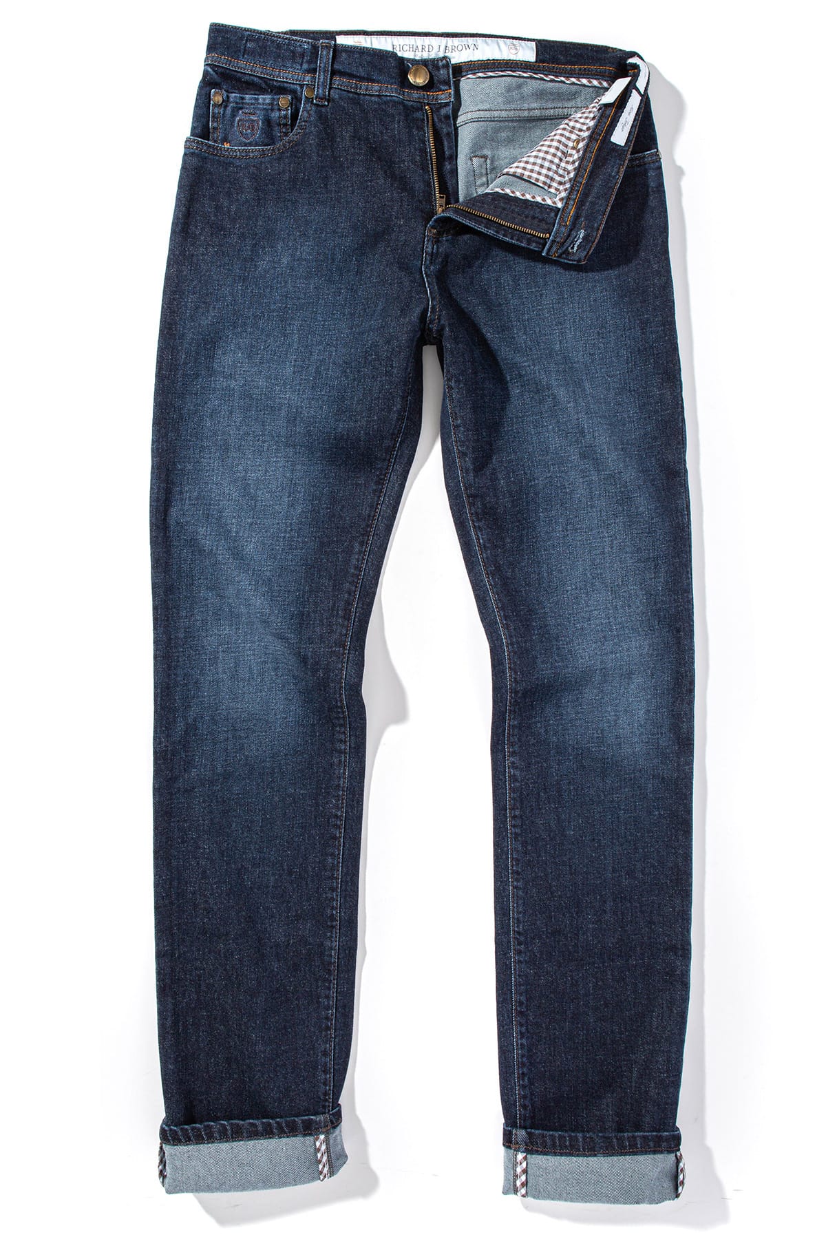 Athens Cashmere Denim 5-Pocket In Dark Wash - AXEL'S