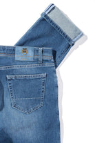 Athens Cashmere Denim 5-Pocket In Light Wash - AXEL'S