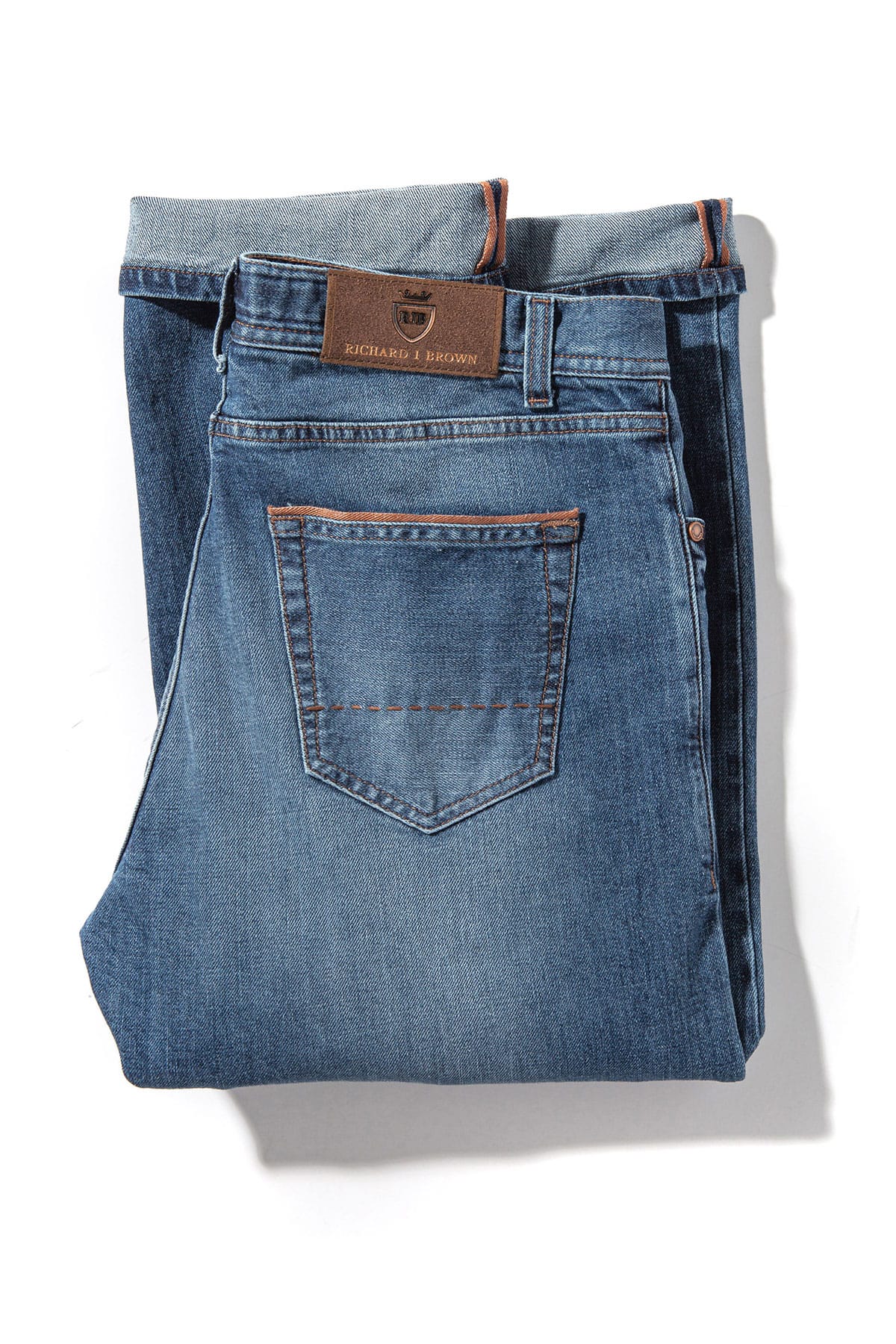 Richard J Brown Durham Selvedge Denim In Mid Wash Mens - Pants - 5 Pocket